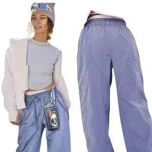 Free People Movement Stadium Pants XS Dusk Blue Wide Leg Stretch NWT